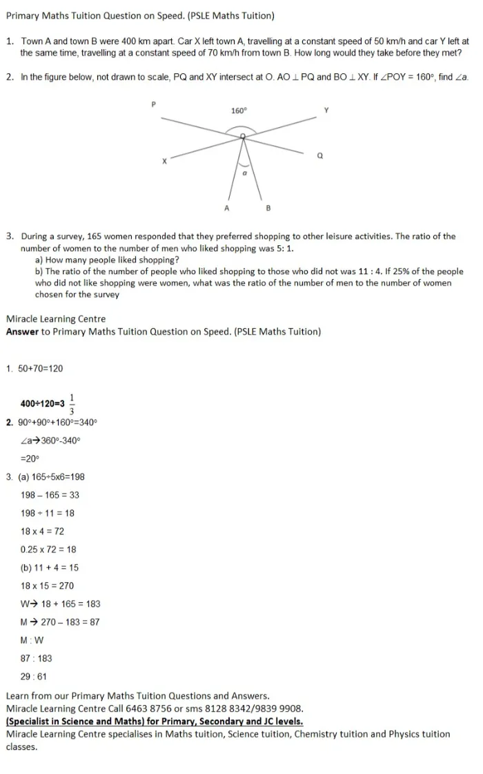 Primary Maths: Focus on Speed Questions